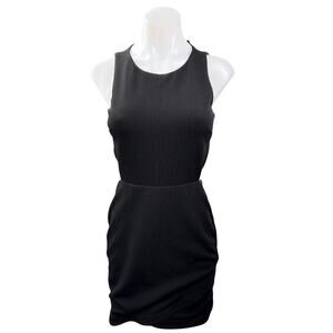 Aqua Women's Black Sleeveless Cutouts Zipper Mini Pencil Sheath Dress Size M